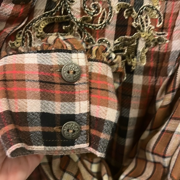 Free People Snow Top Mountain plaid blouse - Picture 7 of 7